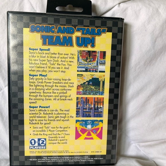 Sonic 2 The Hedgehog SEGA Genesis 1992 game cartridge - Picture 2 of 6